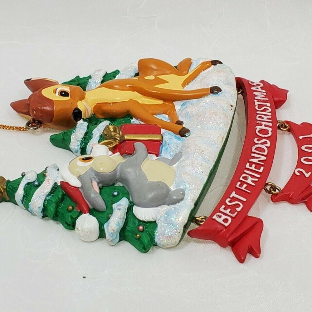 Rare Disney Store Bambi Thumper Christmas Ornament 4.5" Best Friends vtg 2001 - Picture 3 of 7